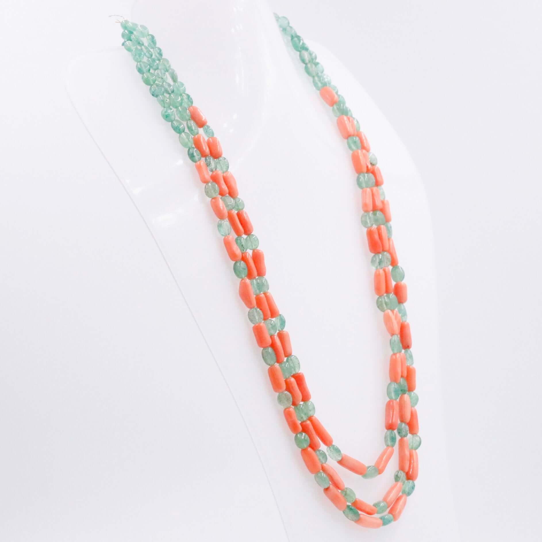 Aventurine and Coral Necklace - Taj Mahal Gems