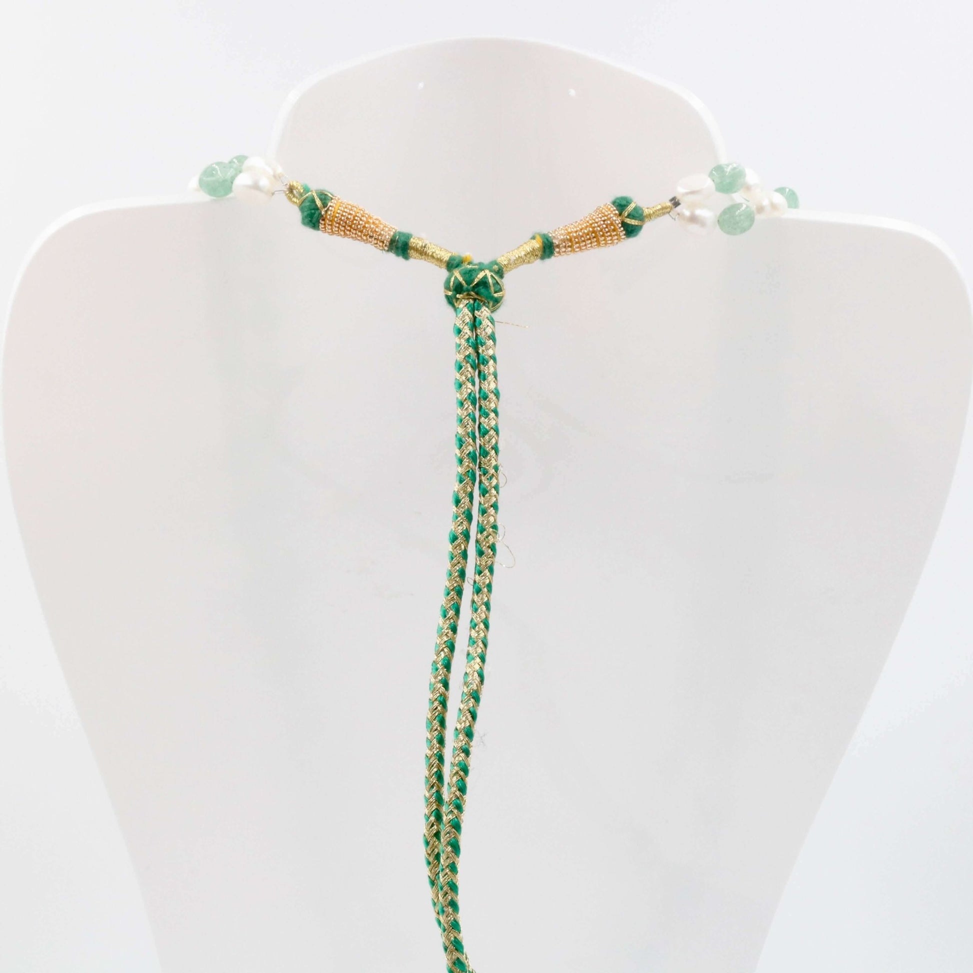 Aventurine Freshwater Pearl Beaded Necklace - Taj Mahal Gems