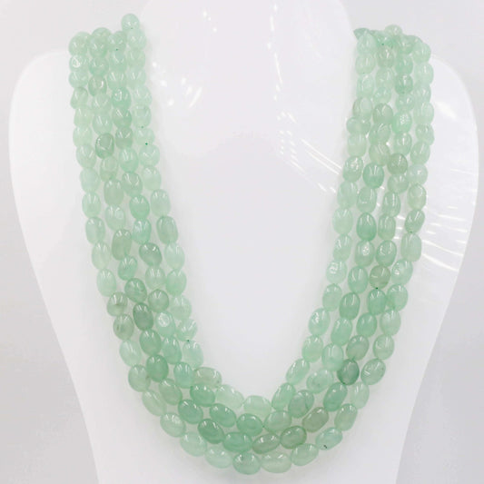 Aventurine Quartz Beaded Necklace - Taj Mahal Gems
