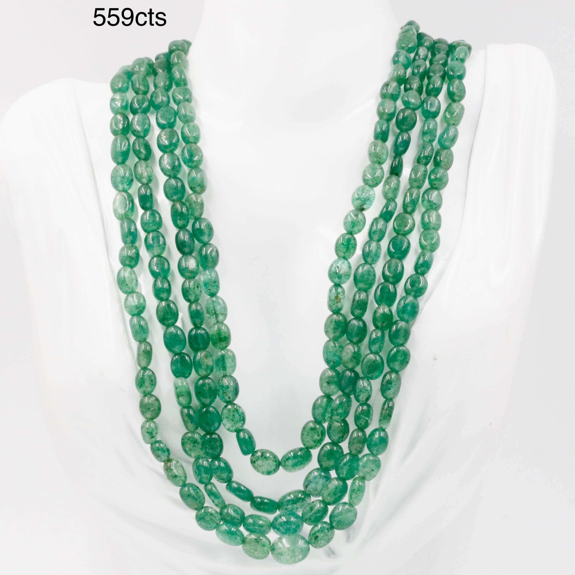 Aventurine Quartz Beaded Necklace - Taj Mahal Gems