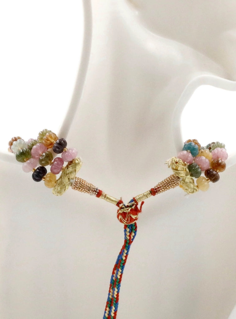 Layered multi-colored jade necklace, ideal for stylish jewelry lovers