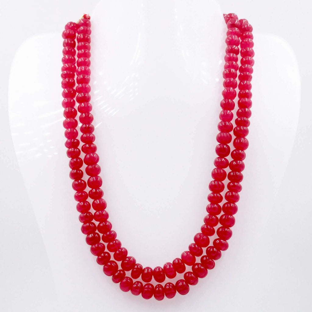 Sarafa Necklace with Ruby Gemstones with Pumpkin Craving