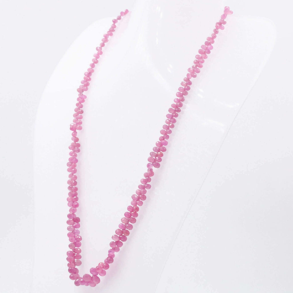 Pink Sapphire Briolette Necklace: Gemstone Charm