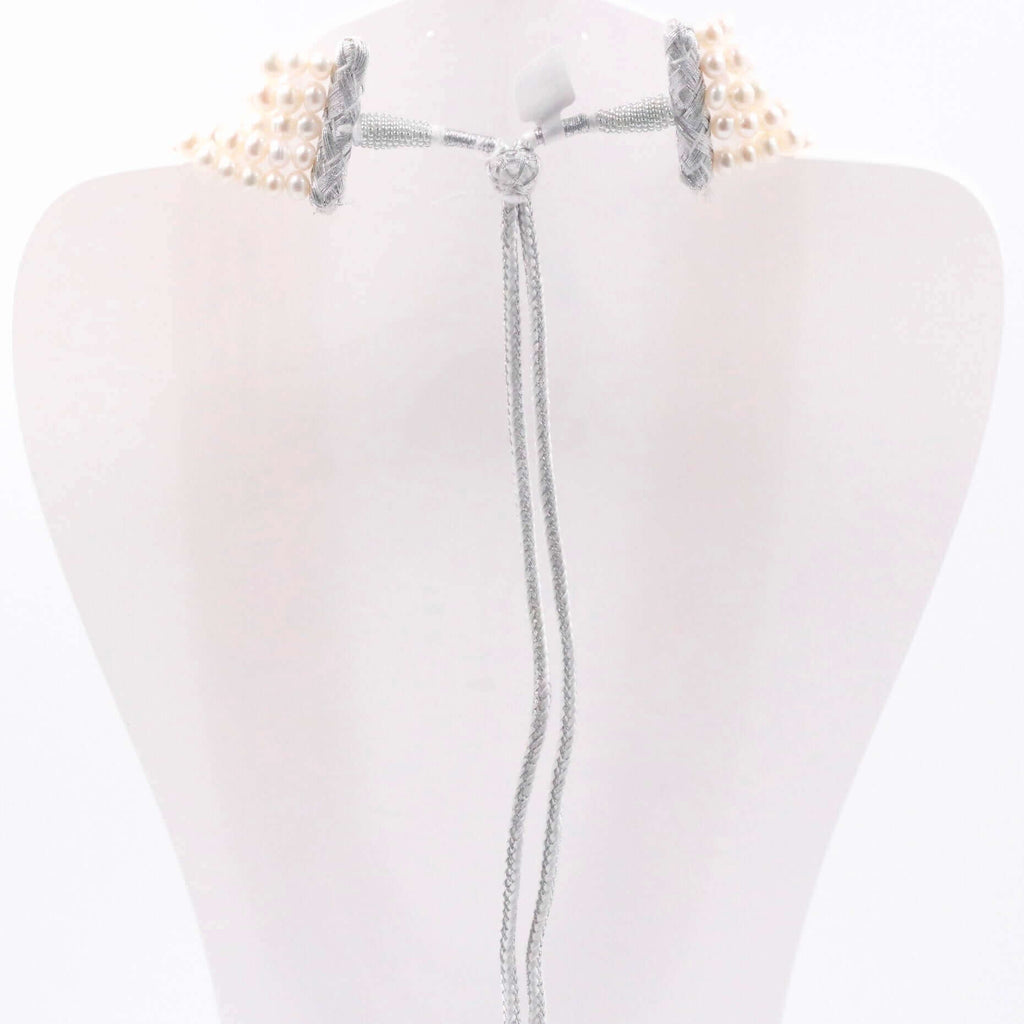 Handmade Layered Pearls Necklace with Sarafa