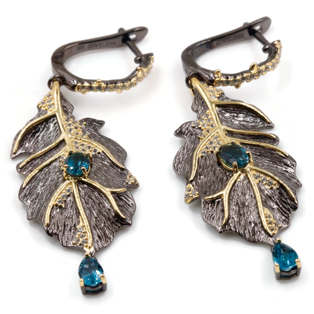 18KY Gold Plated Topaz Earrings