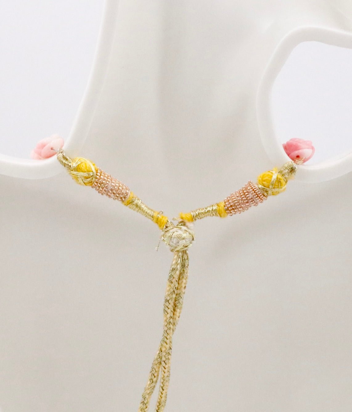 Bi-Color Coral with Pearl Necklace featuring delicate beadwork and a beautiful arrangement of pink coral and pearls.