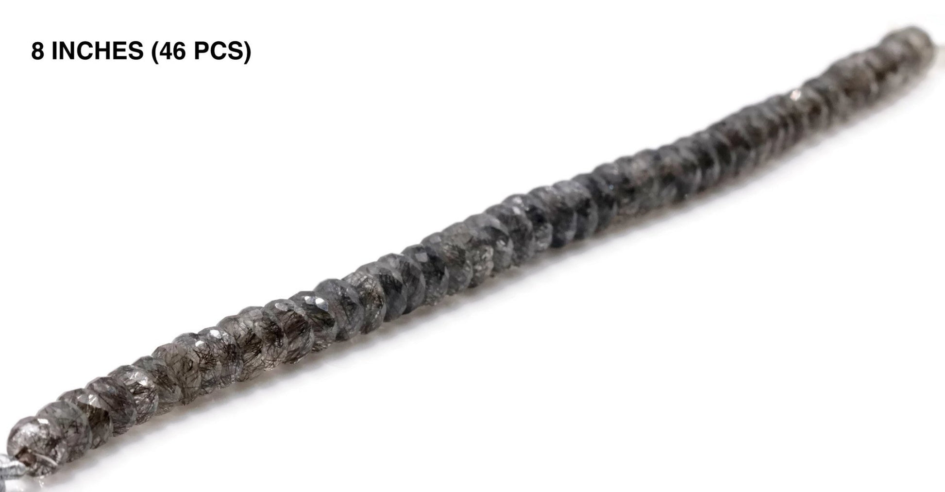 Black Rutile Quartz Beads - Taj Mahal Gems