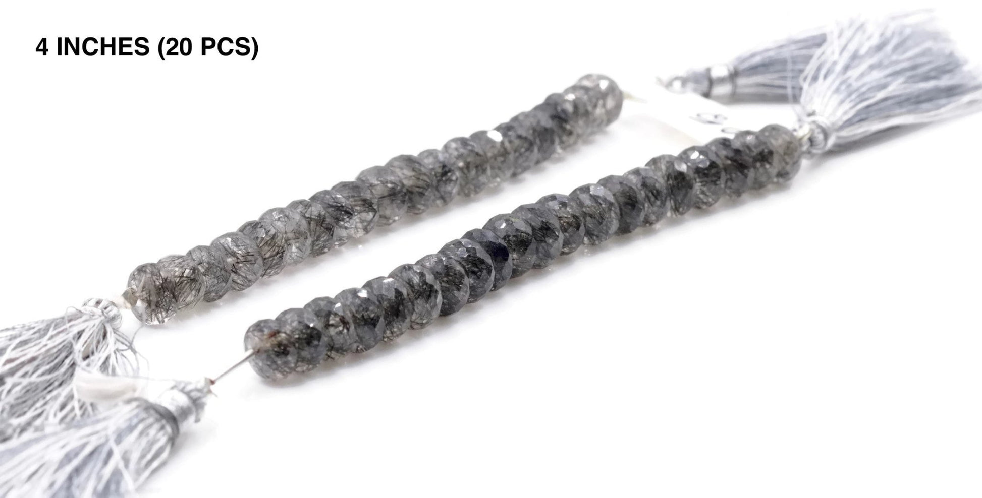 Black Rutile Quartz Beads - Taj Mahal Gems