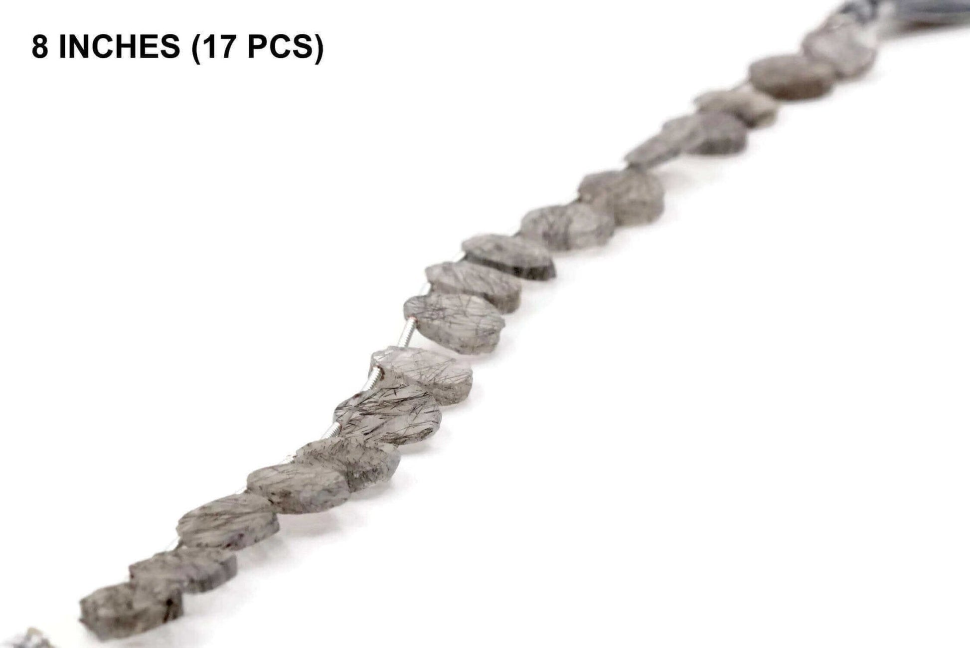Black Rutile Quartz Beads Strand - Taj Mahal Gems