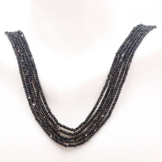 Black Spinel Beads Strand - Taj Mahal Gems