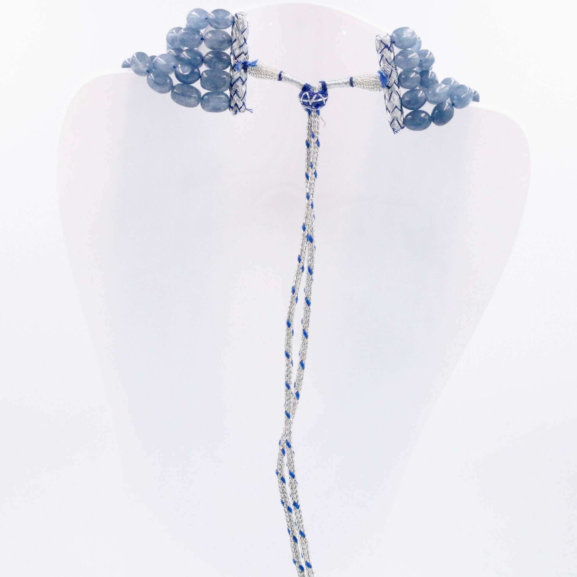 Blue Quartz Beaded Necklace - Taj Mahal Gems