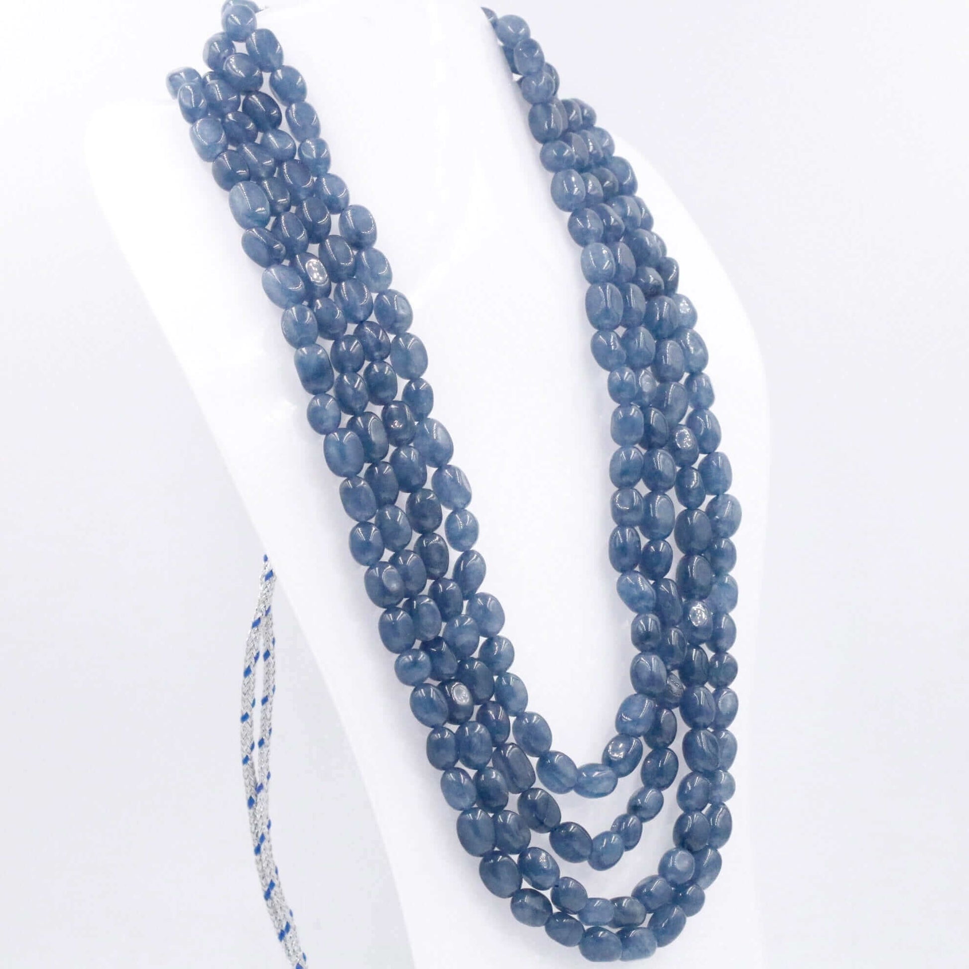 Blue Quartz Beaded Necklace - Taj Mahal Gems