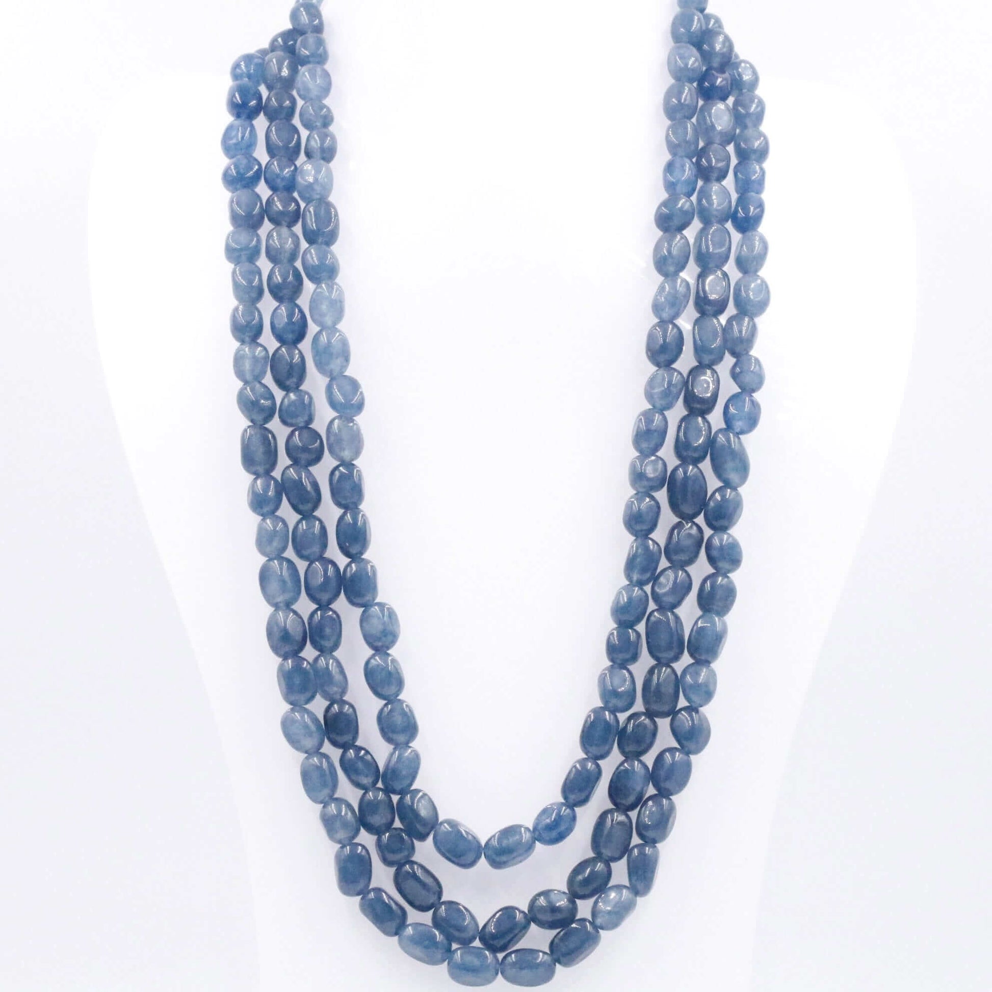 Blue Quartz Beaded Necklace - Taj Mahal Gems