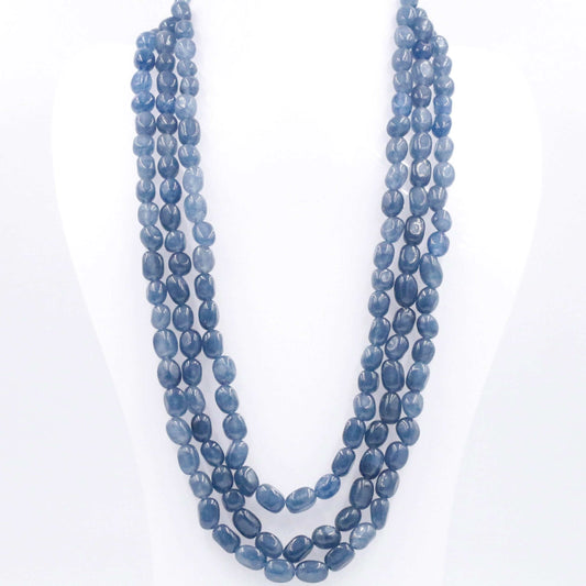 Blue Quartz Beaded Necklace - Taj Mahal Gems