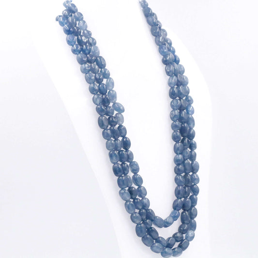 Blue Quartz Beaded Necklace - Taj Mahal Gems