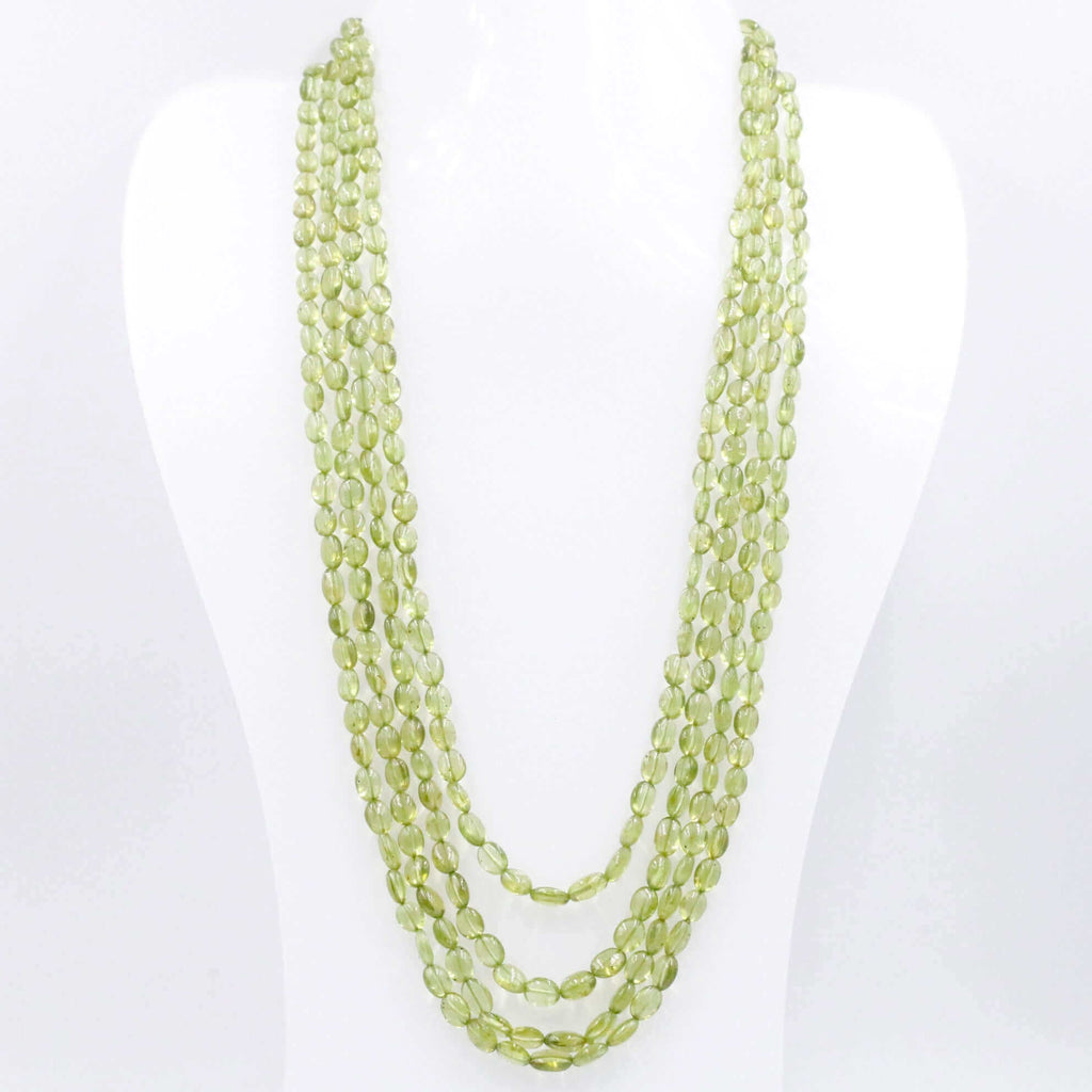 Layered Natural Peridot Necklace with Beaded Green Gemstones for Sarafa Jewelry