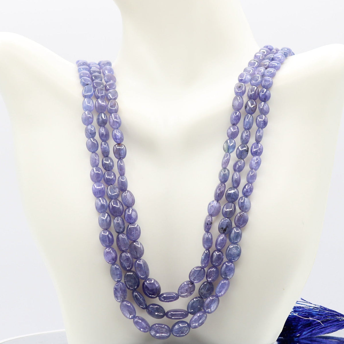 Tanzanite Jewelry Necklace showcasing natural Tanzanite beads for wellbeing and intuition stimulation.