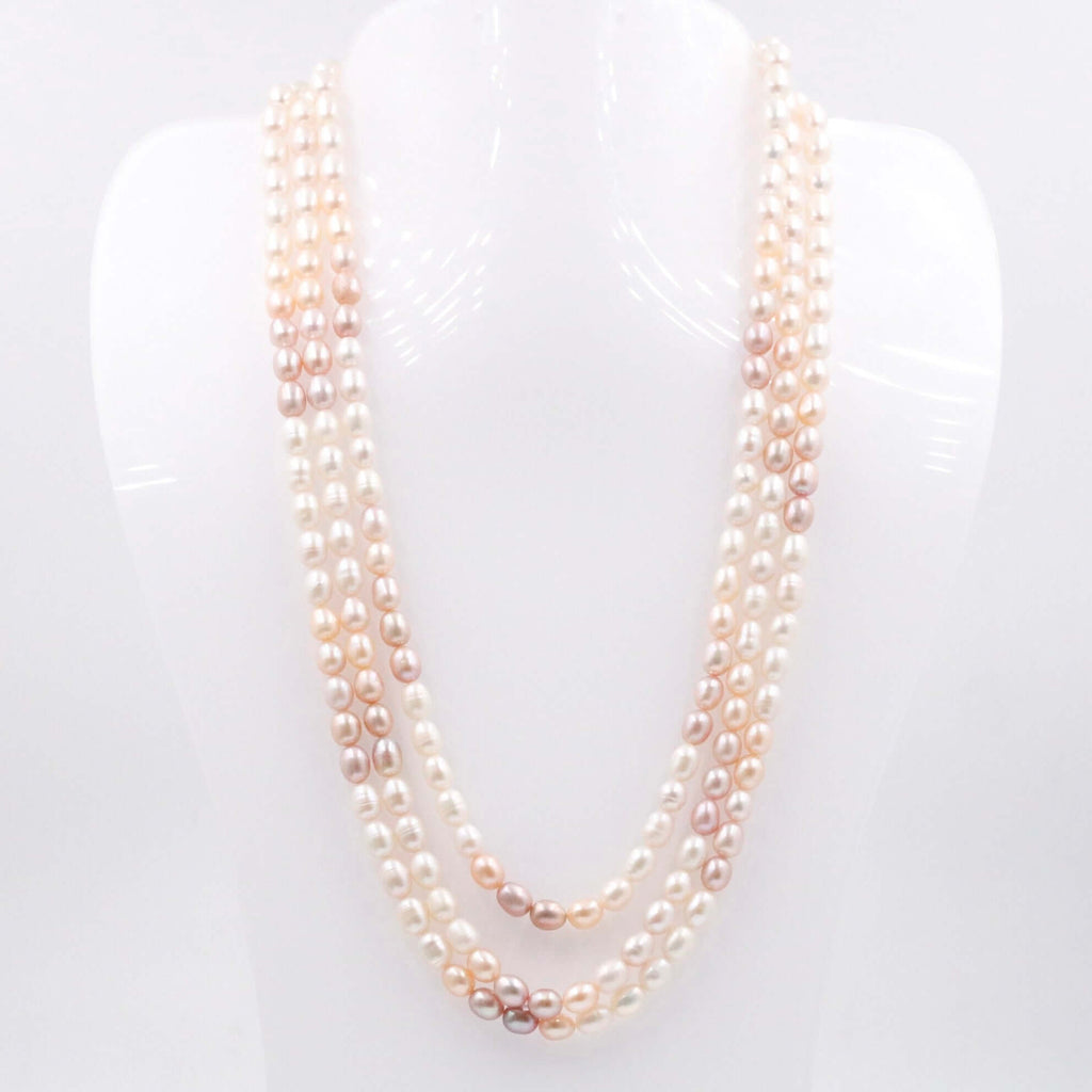 Indian Style Sarafa Necklace with Cultured Pearls and Multi Strands