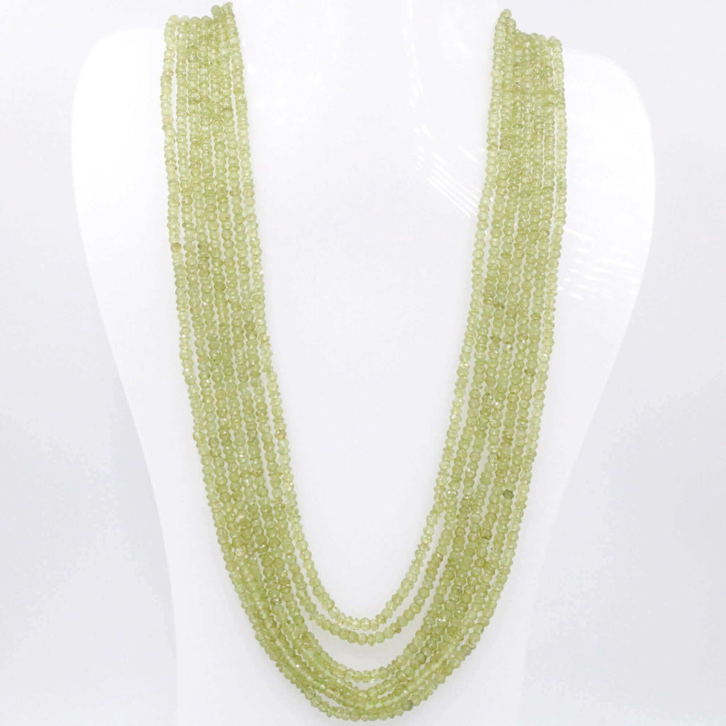 Natural Green Peridot Necklace with Indian Jewelry