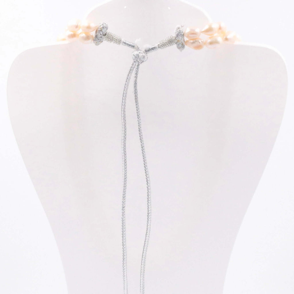 Indian Style Sarafa Necklace with Fresh Water Pearls and Multi Strands