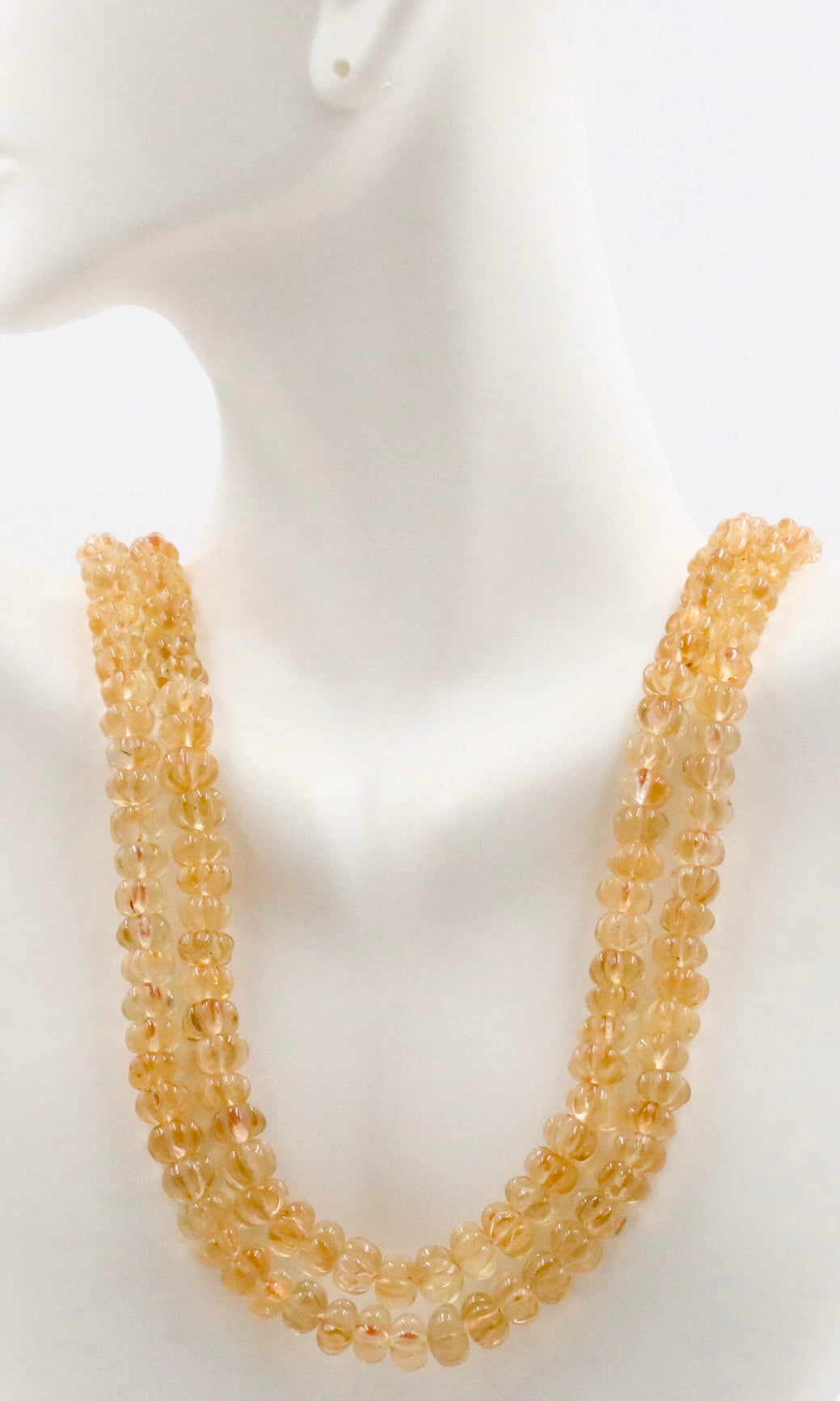 Beaded citrine strand necklace, ideal for layering and styling