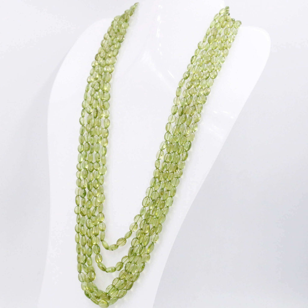 Layered Green Necklace with Natural Peridot Gemstones for a Sarafa Jewelry Piece