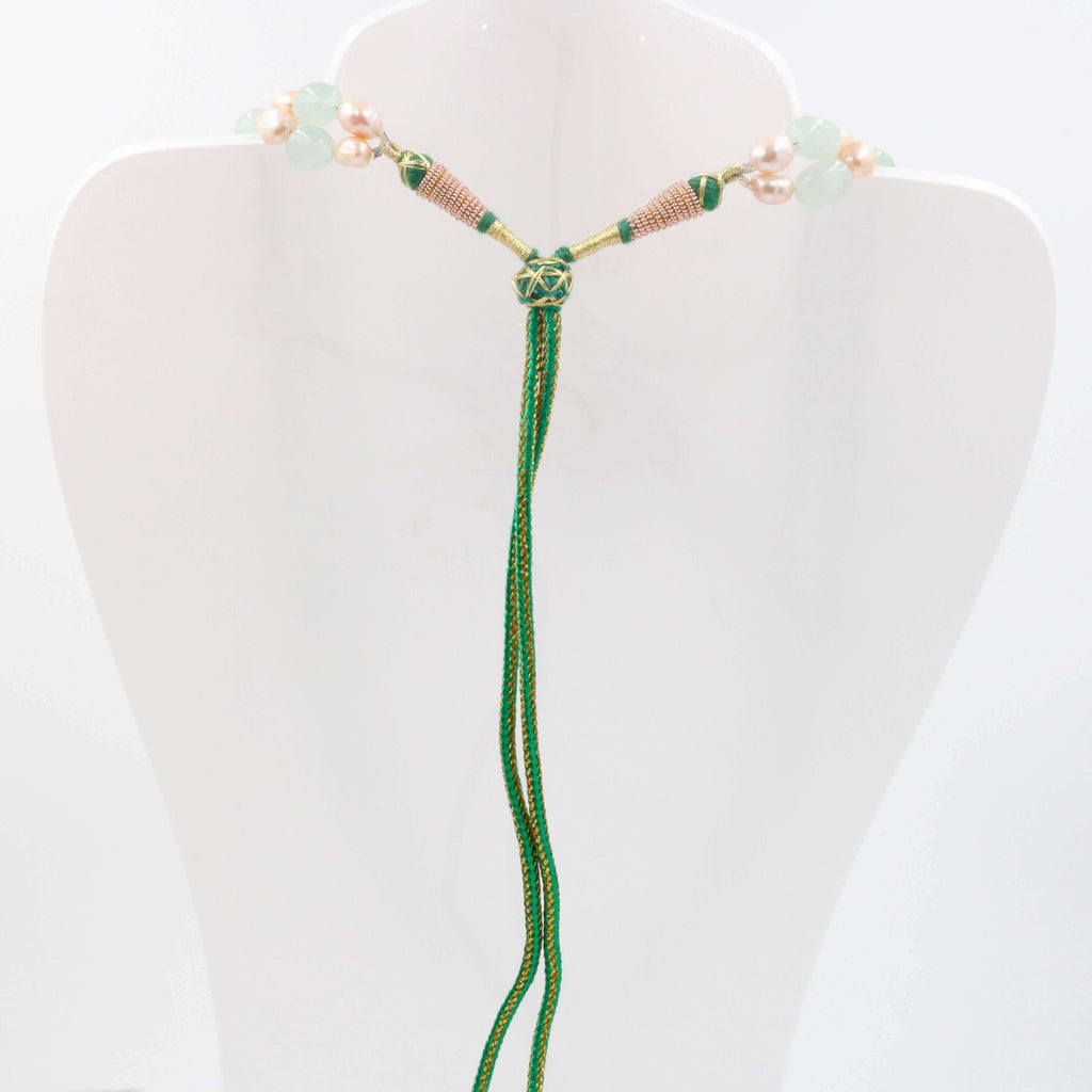 Aventurine Quartz & Pearl Jewelry Necklace
