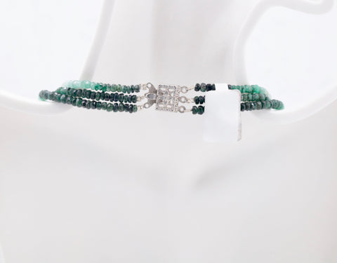 Green emerald beads necklace, 2-3mm, ideal for DIY jewelry making