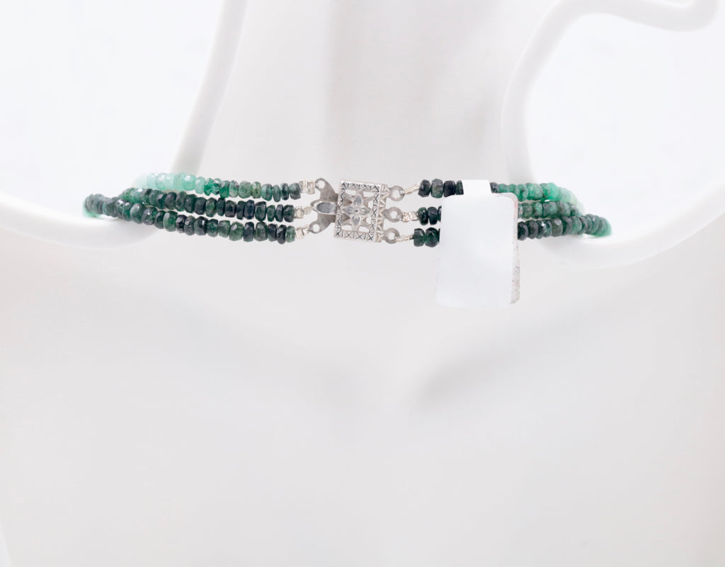 Green emerald beads necklace, 2-3mm, ideal for DIY jewelry making
