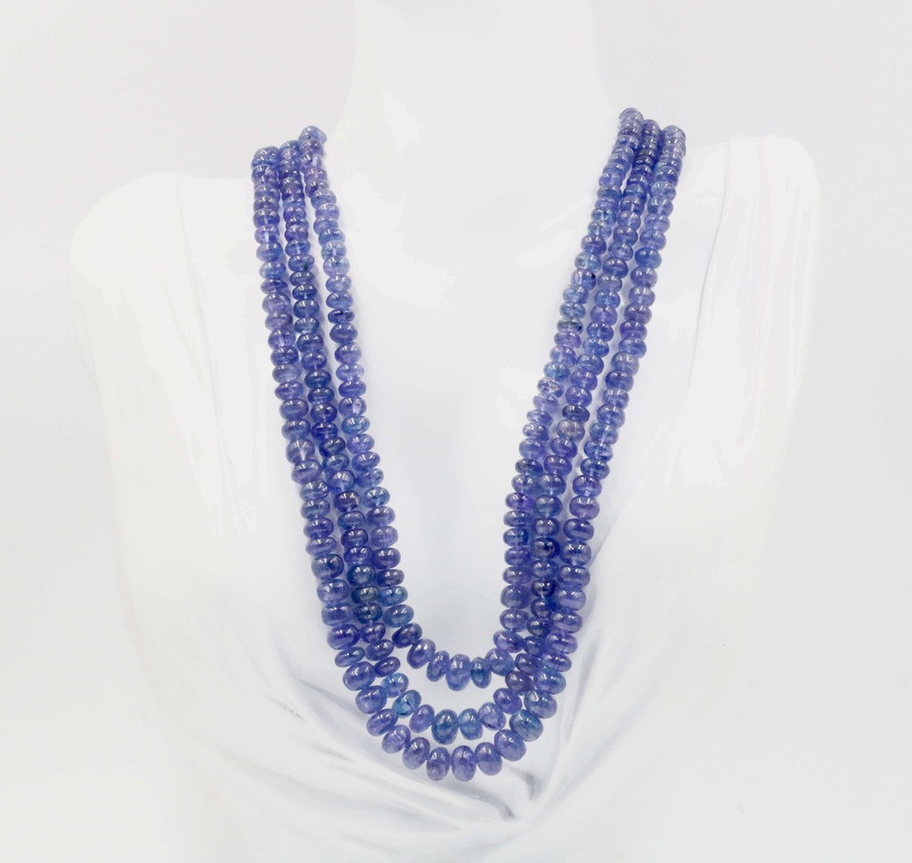 Indian Tanzanite Beaded Necklace: Natural Elegance