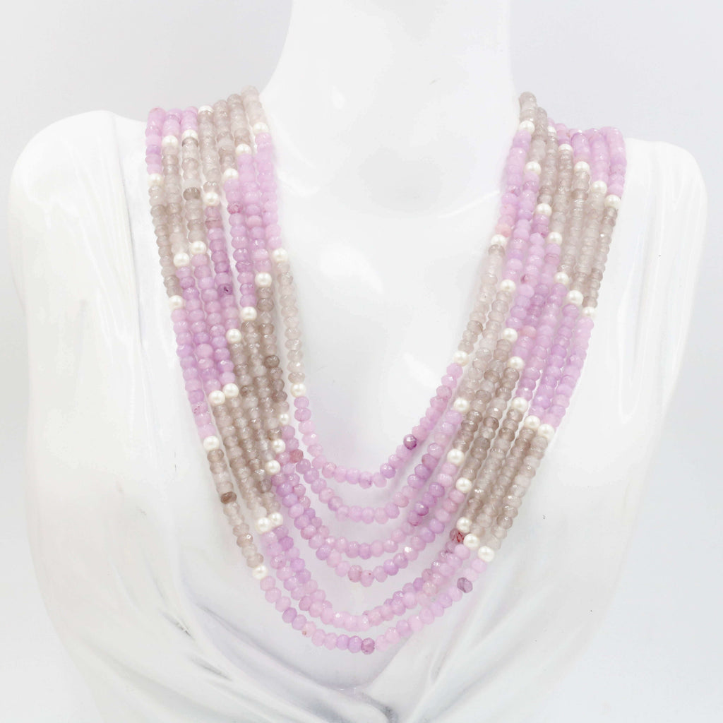 Layered Lavender & Smoky Gray Quartz Necklace