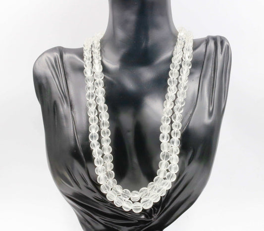 Clear Quartz Pumpkin Beads Necklace - Taj Mahal Gems