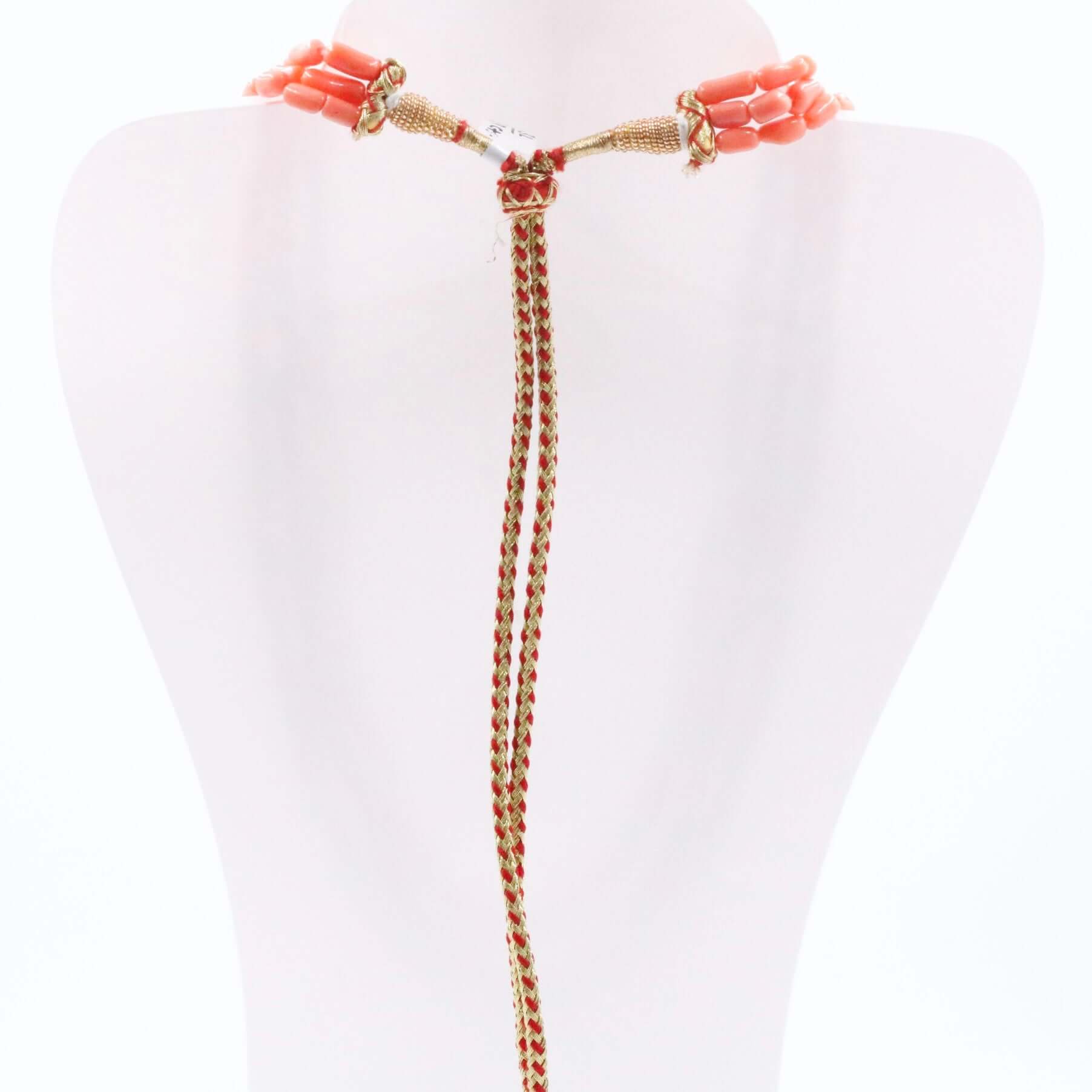 Coral and Aventurine Beaded Necklace - Taj Mahal Gems