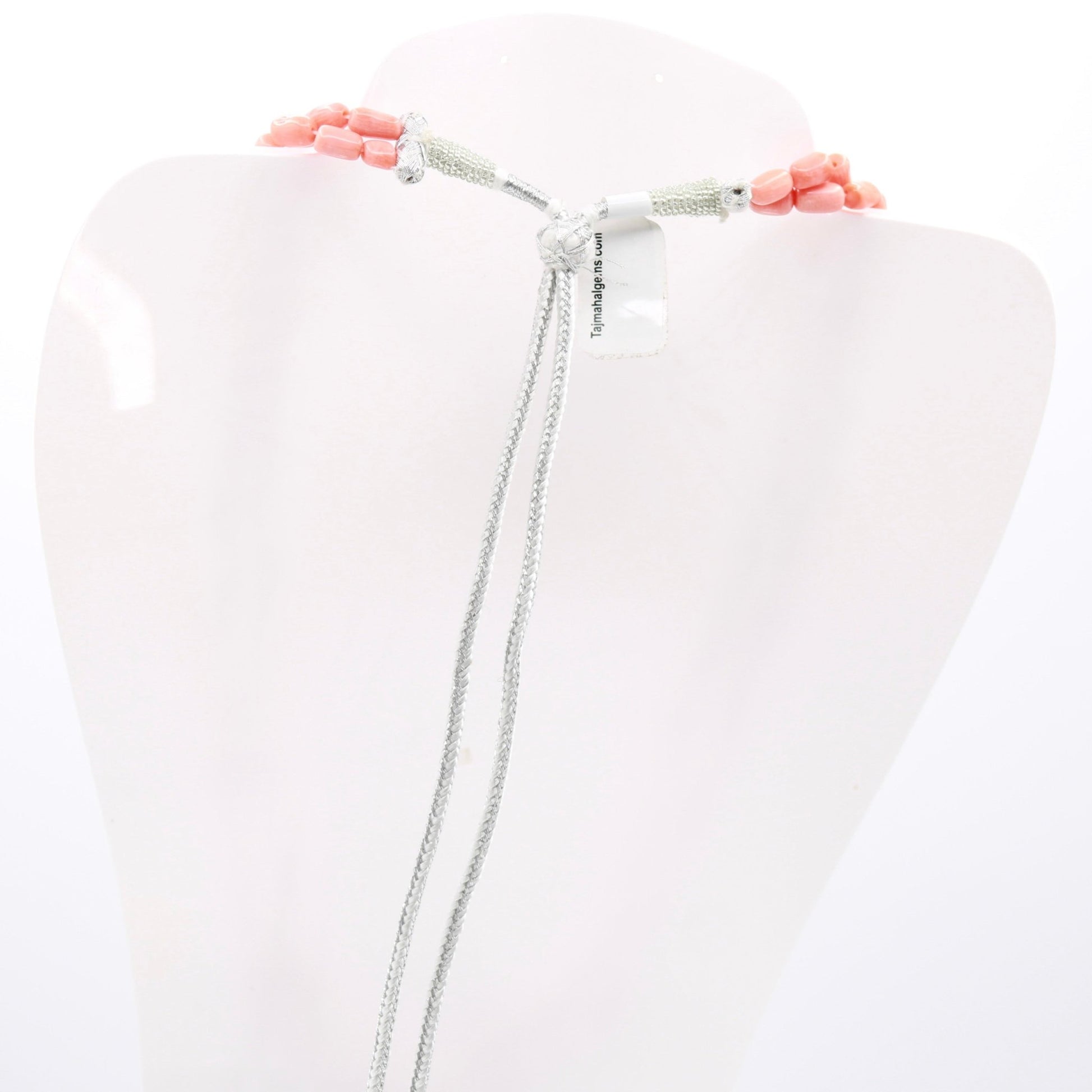 Coral and Pearl Beaded Necklace - Taj Mahal Gems