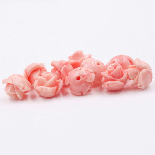Coral Flower Bead 10mm - Taj Mahal Gems