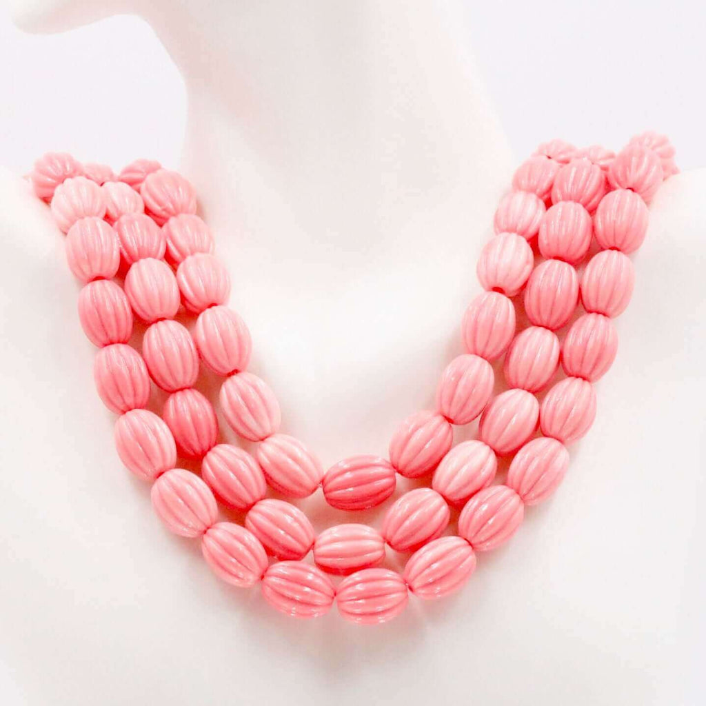 Composite Coral Beads: Pink Melon Charm
