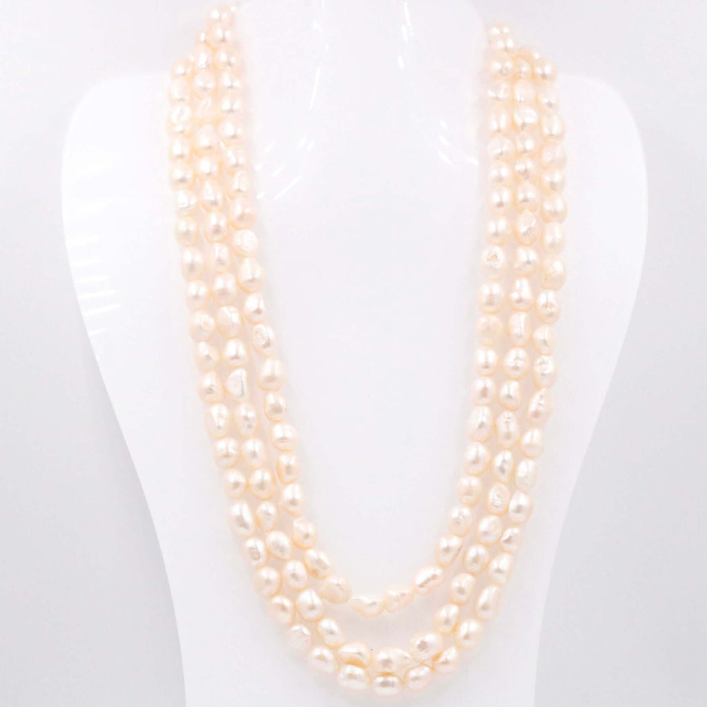Indian Style Sarafa Necklace with Fresh Water Pearls and Multi Strands