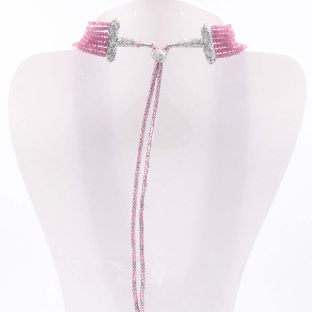 Pink Sapphire Layered Necklace with Sarafa