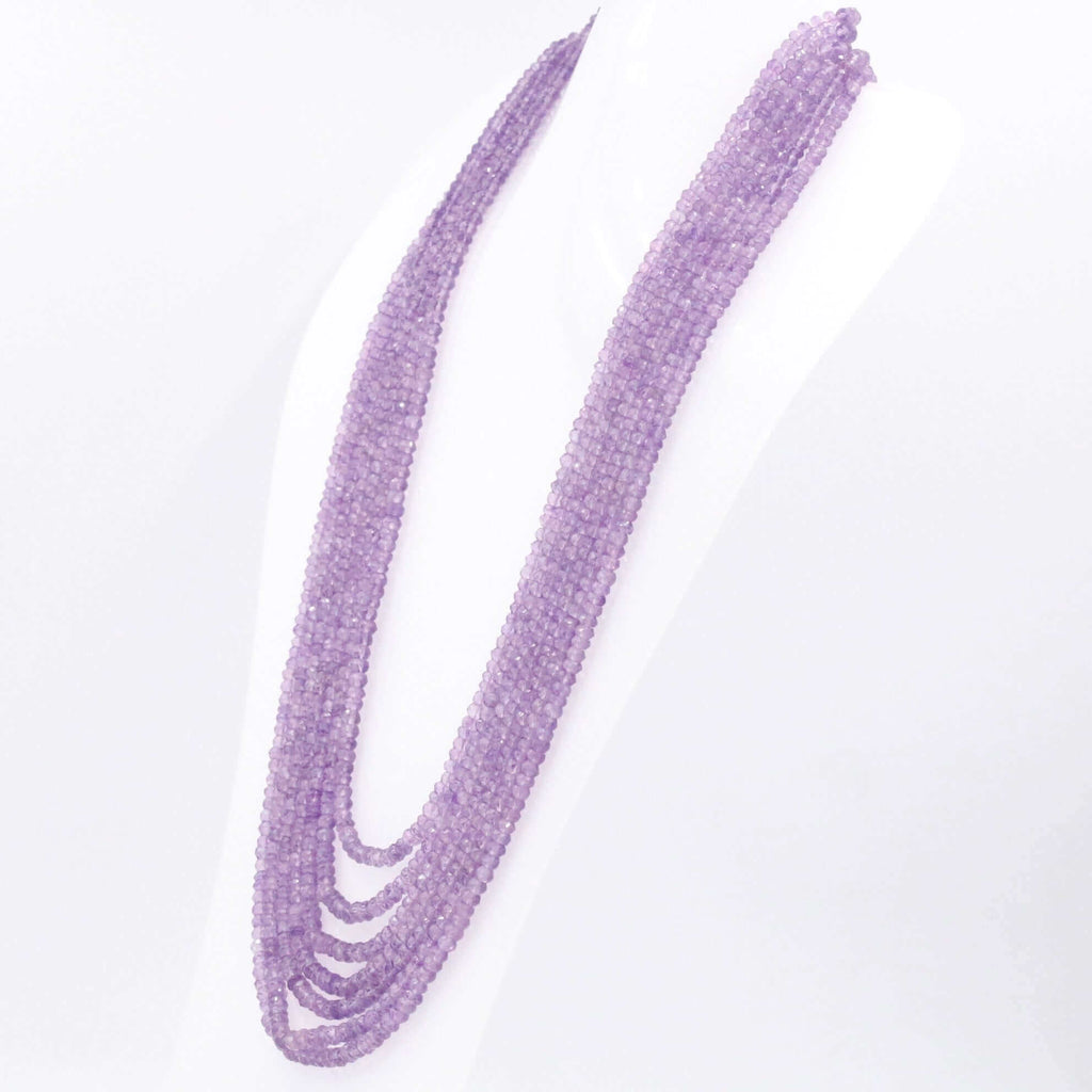 Natural Amethyst Layered Necklace with Beaded Quartz and Gemstones