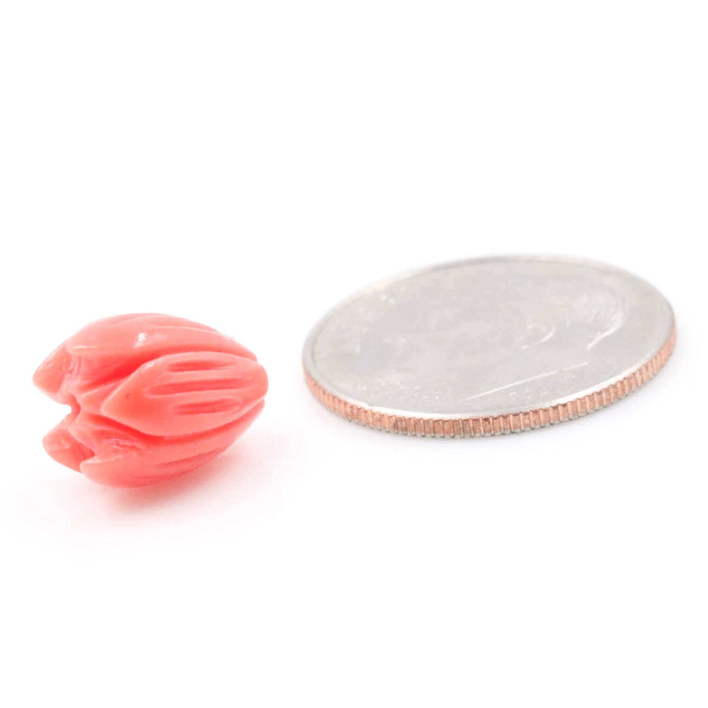 Resin Coral Tulip Beads in Pink and Orange for DIY Crafting and Jewelry Design