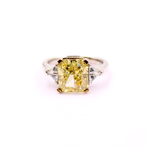 Yellow and Pink Cubic Zircon Ring