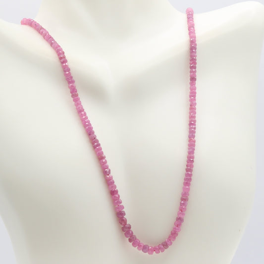 Pink Sapphire Faceted Beads - Loose Strand