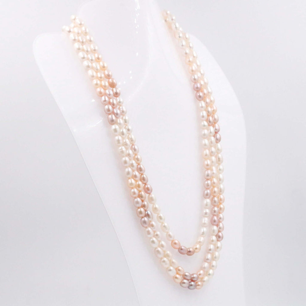 Elegant Shaded Pearl Necklace with Multi Strand Layers