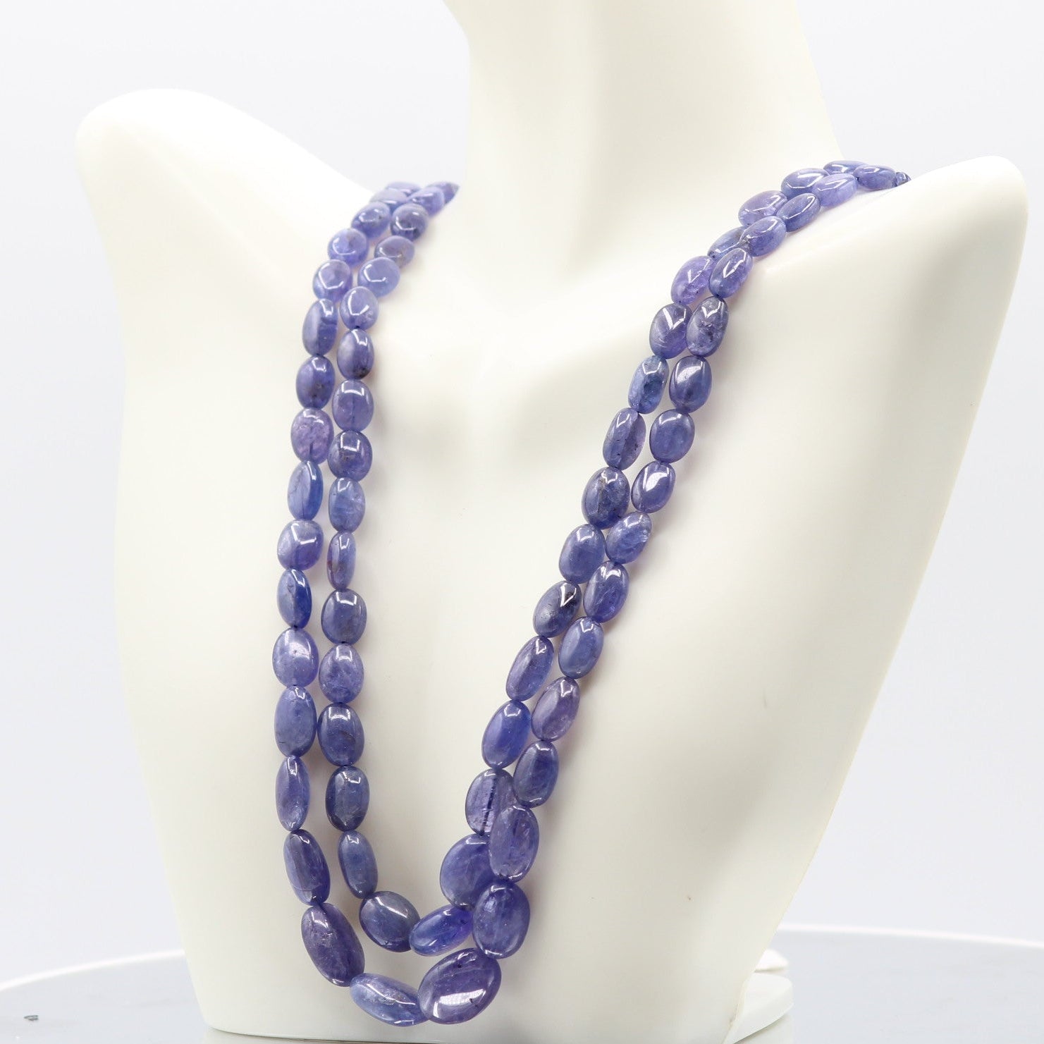 Luxurious Tanzanite Jewelry Necklace showcasing natural Tanzanite beads for wellbeing and intuition.