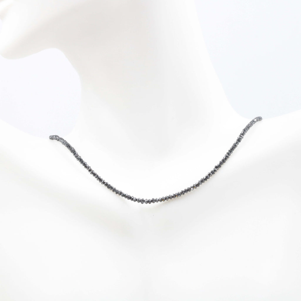 Crafting DIY Necklace with Faceted Cylinder Black Diamond Jewelry