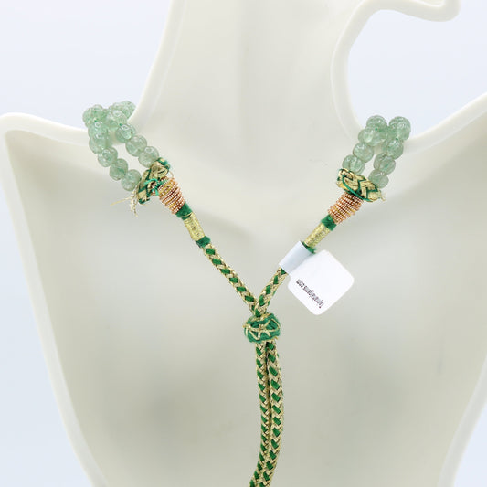 Pumpkin Beaded Emerald 2 Strand Necklace