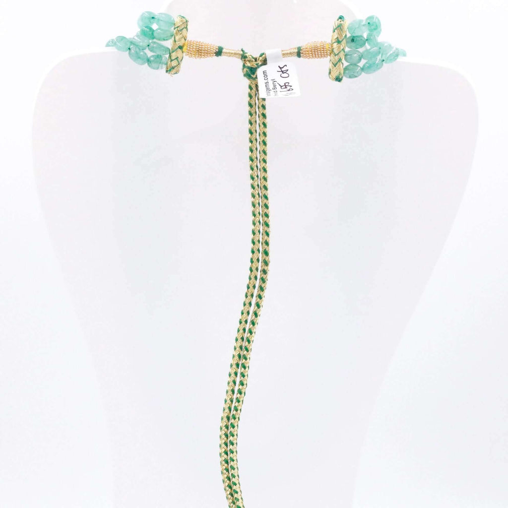 Natural Emerald beaded necklace with Indian Design