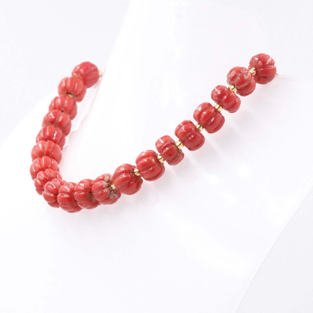 Natural Coral Strand with Genuine Pumpkin Coral Beads