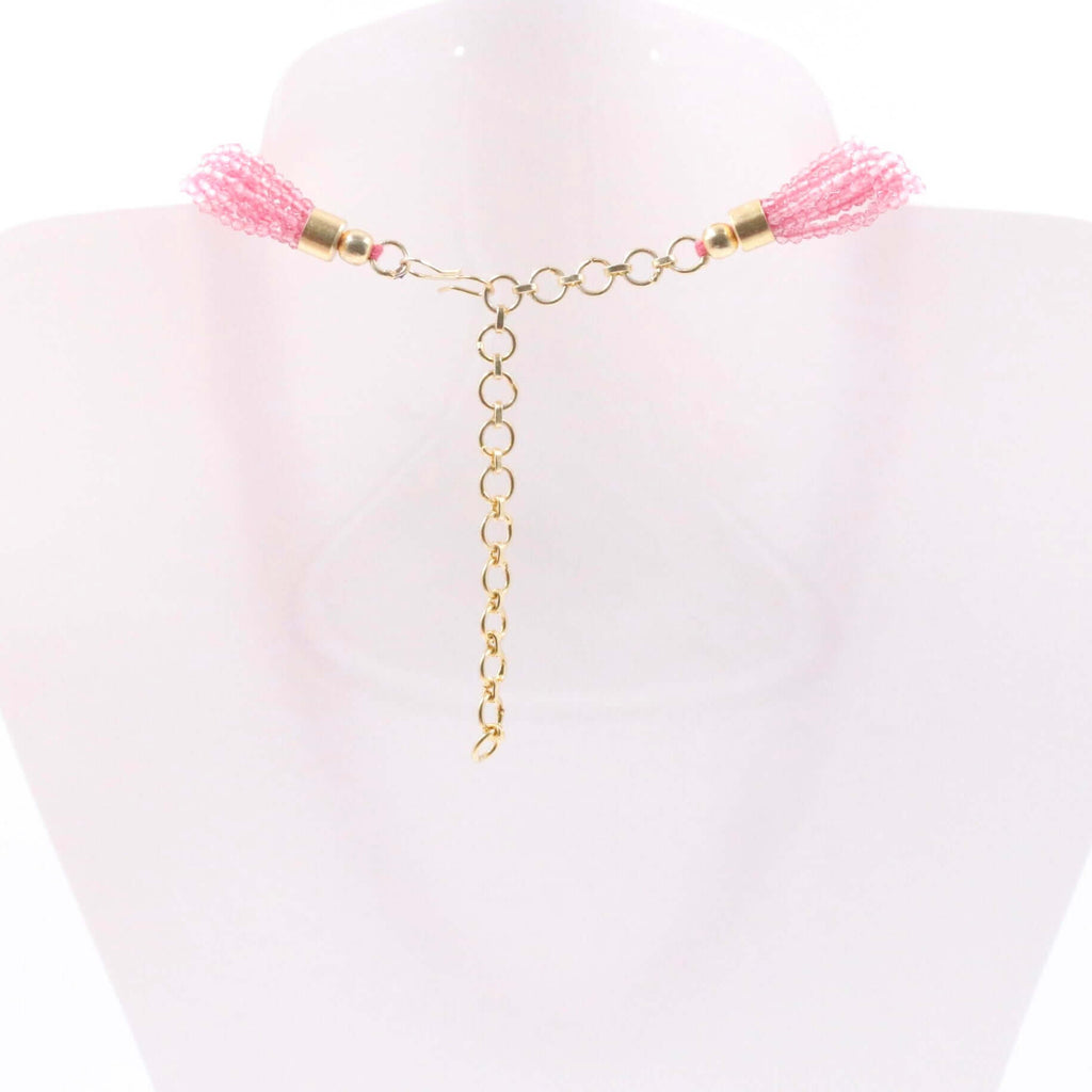 Long & Layered Pink Cubic Zirconia Necklace Design Idea