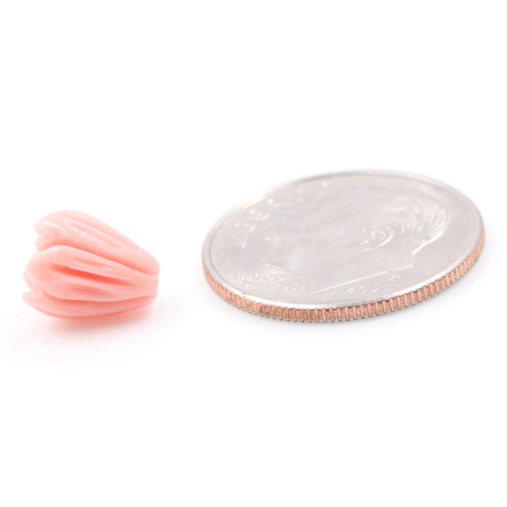 DIY Jewelry Supplies: Tulip Beads in Pink and Orange Composite Coral